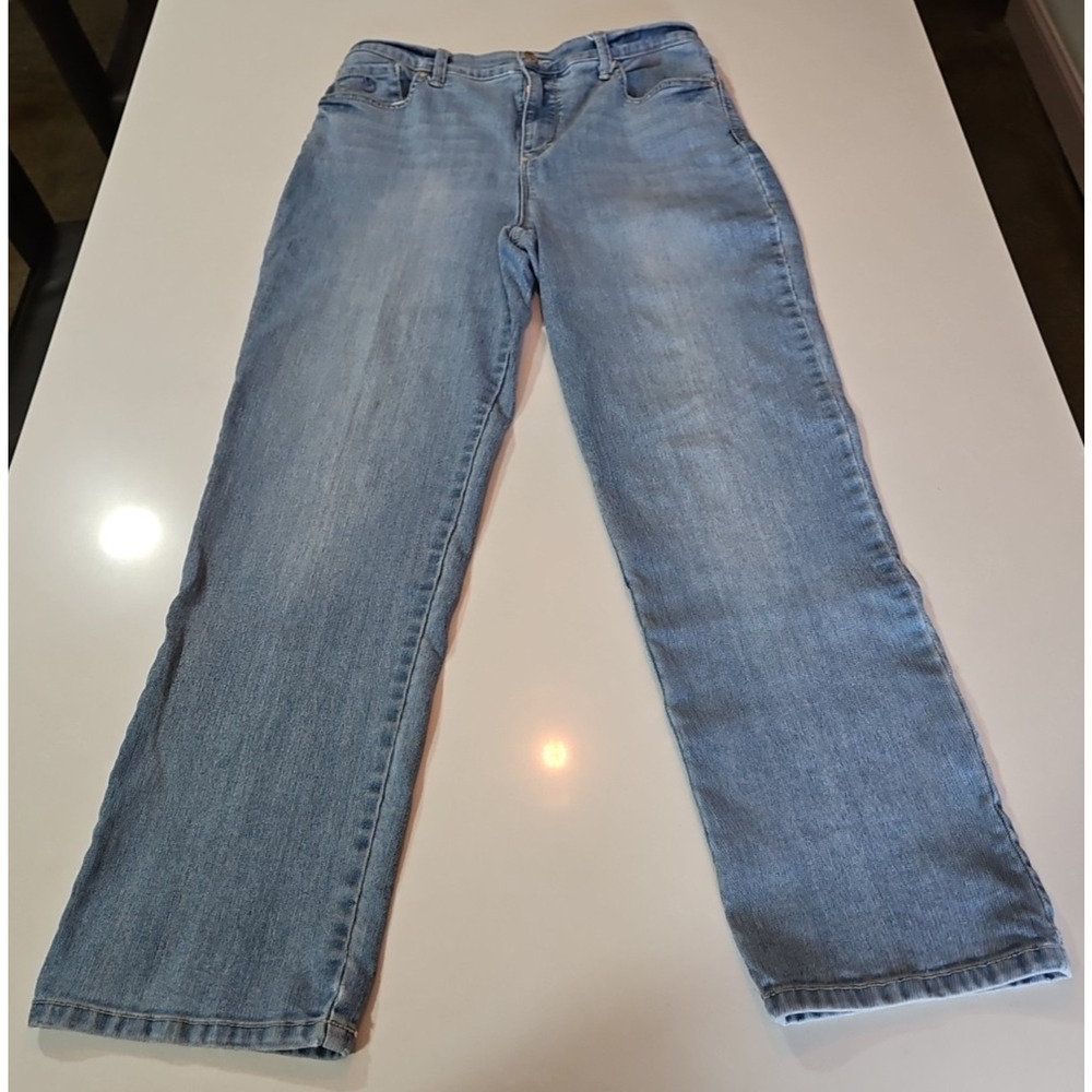 Gloria Vanderbilt Amanda Jeans Size 10P Women's Blue Denim Straight Leg